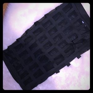 Black squared transparent skirt